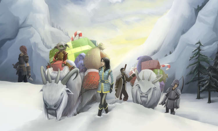 Wintersday Delivery - illustration accompaniment to a short story I did for a Guild Wars 2 Zine