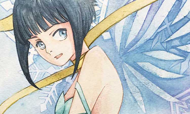 A winter-themed illustration of an anime girl