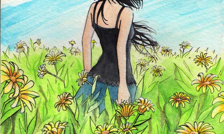 Sonya Standing in a Field of Sunflowers