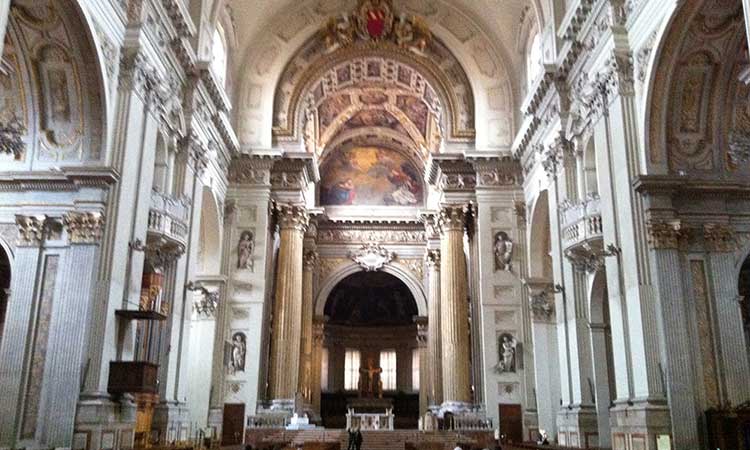 Cathedral interior in Bologna, north of Florence