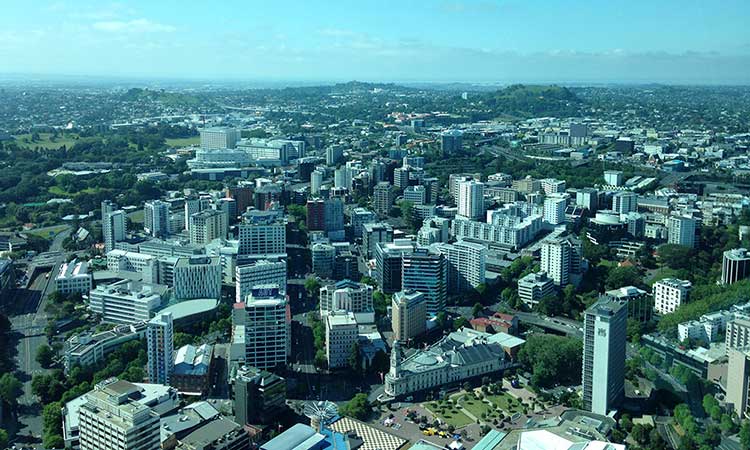 Auckland New Zealand from the city Sky Tower